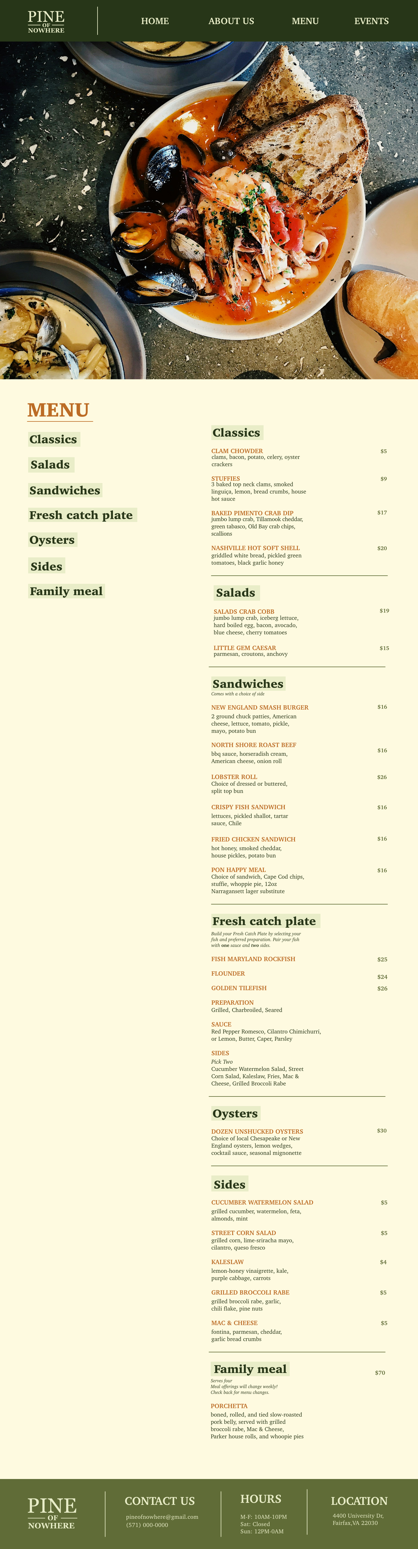 menu page