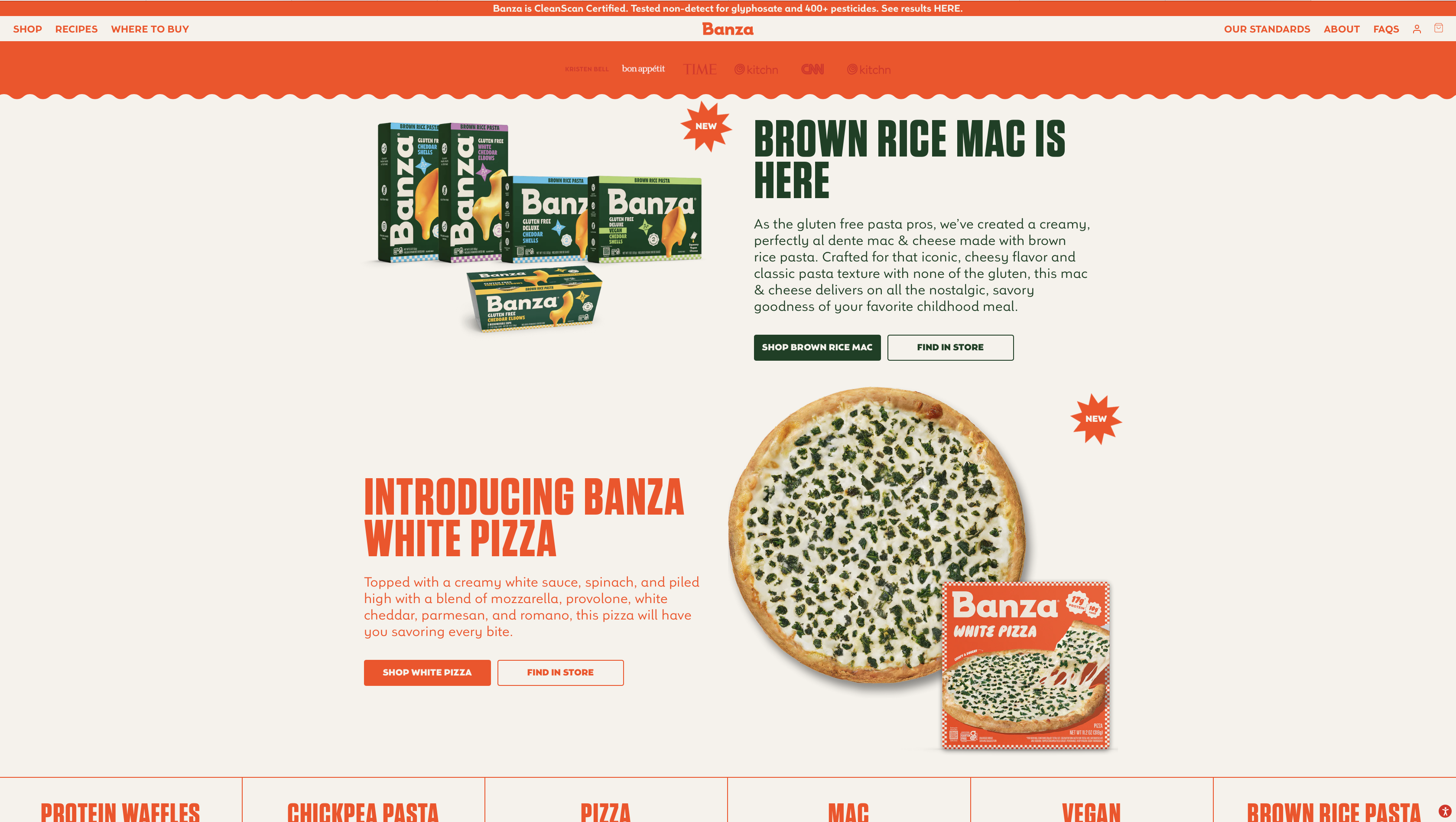 featured products on banza website